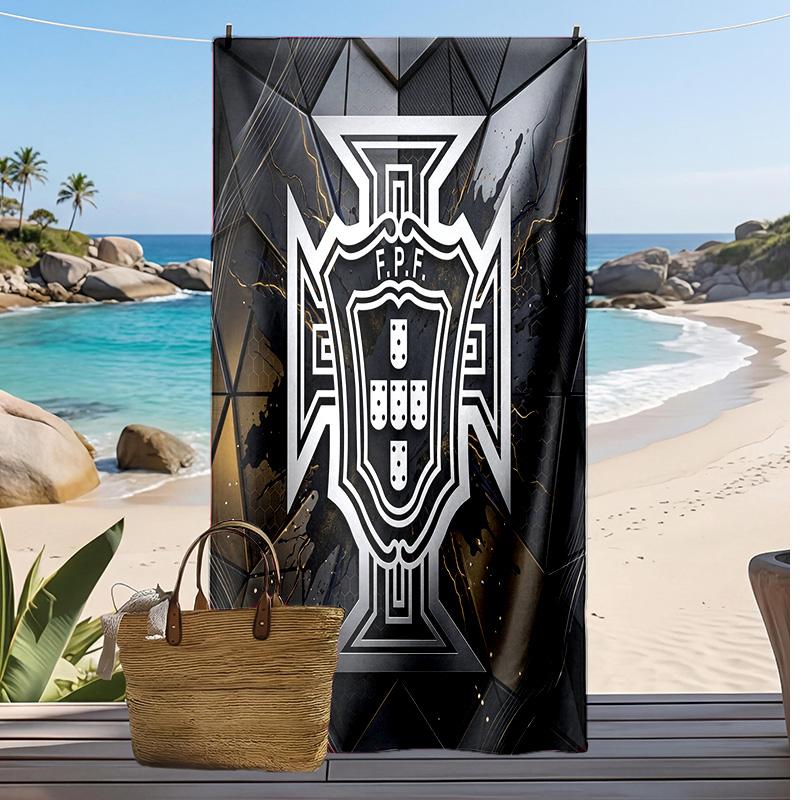 Asciugamano da Spiaggia Stampa Calcio Portogallo Asciugatura Rapida Super Assorbente Morbido Asciugamano da Bagno per Nuoto Spiaggia Viaggio Souvenir Regalo