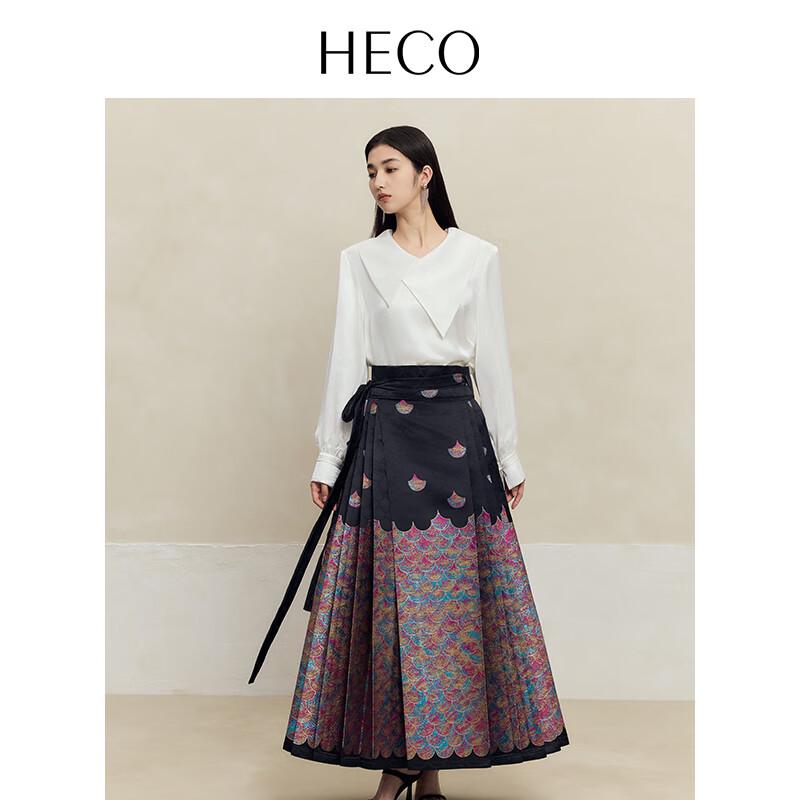 HECO New Chinese Style Layered Collar Acetate Long-Sleeve Shirt for Women