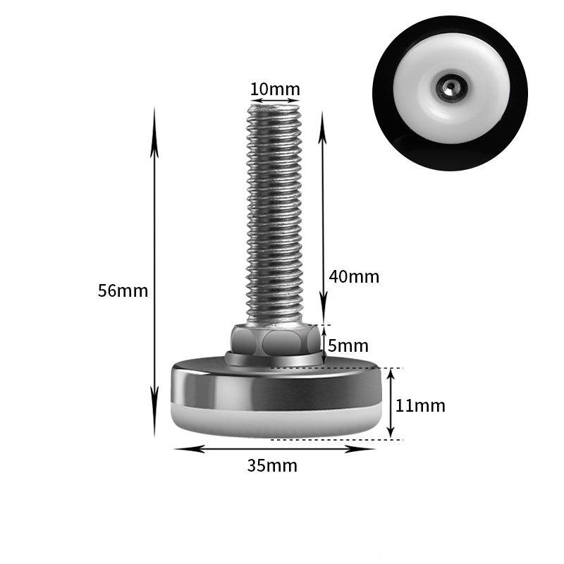 Stainless Steel Adjustable Furniture Feet Nylon Base Levelers, for Sofa, Table, Chair, Cabinet, Workbench of Leveling Feet