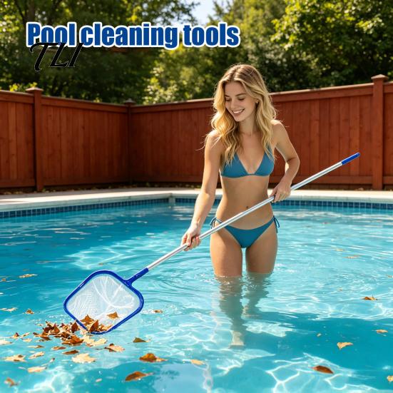 Water Pressure Pool Cleaner Vacuum Head with Detachable Pole And Leaf Bag, Hot Tub Skimmer Net, for Swimming Pools, Ponds, Fountains, Tubs
