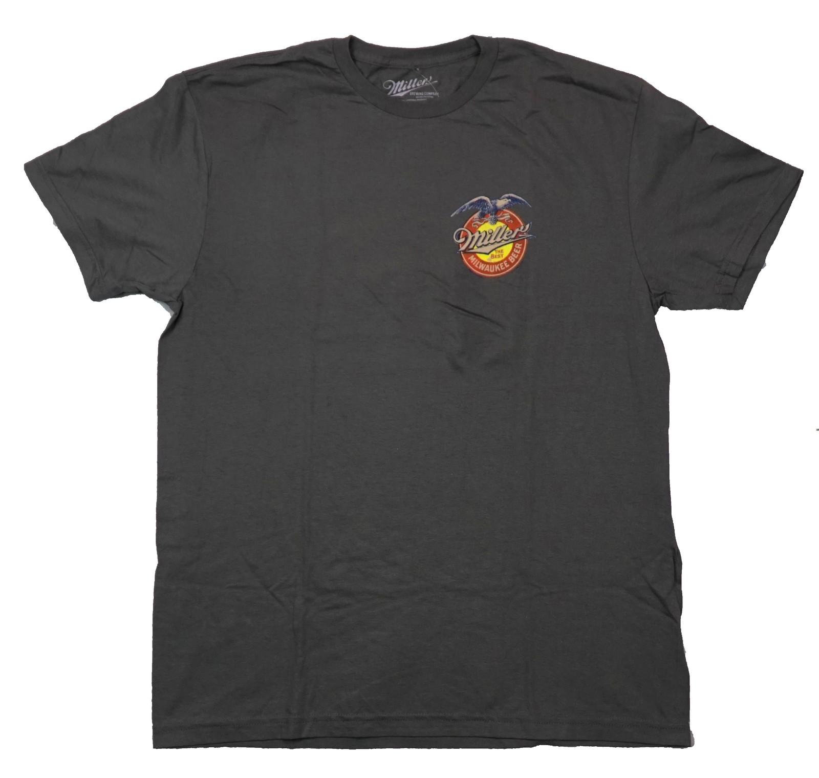 Miller New Adult T-Shirt - Milwaukee Beer Lapel Logo Full Ad on Back M