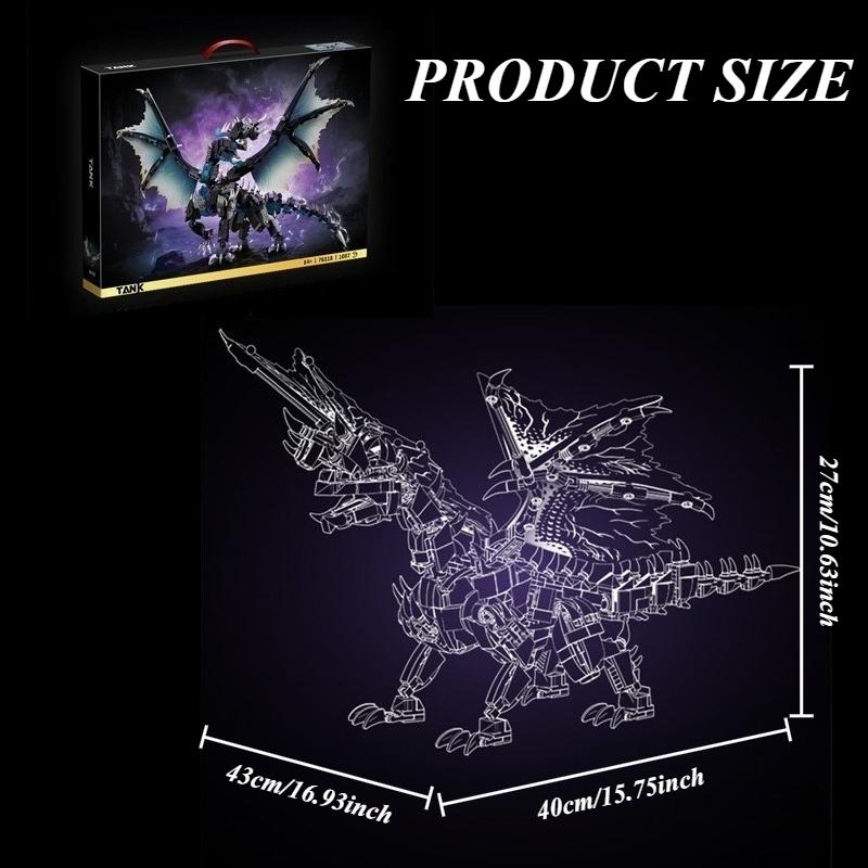 1087PCS Blazing Black Dragon Building Blocks