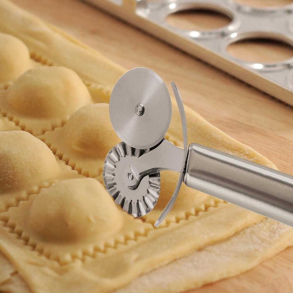 Pizza Roller Cutter Stainless Steel Pizza Knife Shovel Cake Crepes Multifunction Round Wave Cutter Wheels Hob Pizza Baking Tools