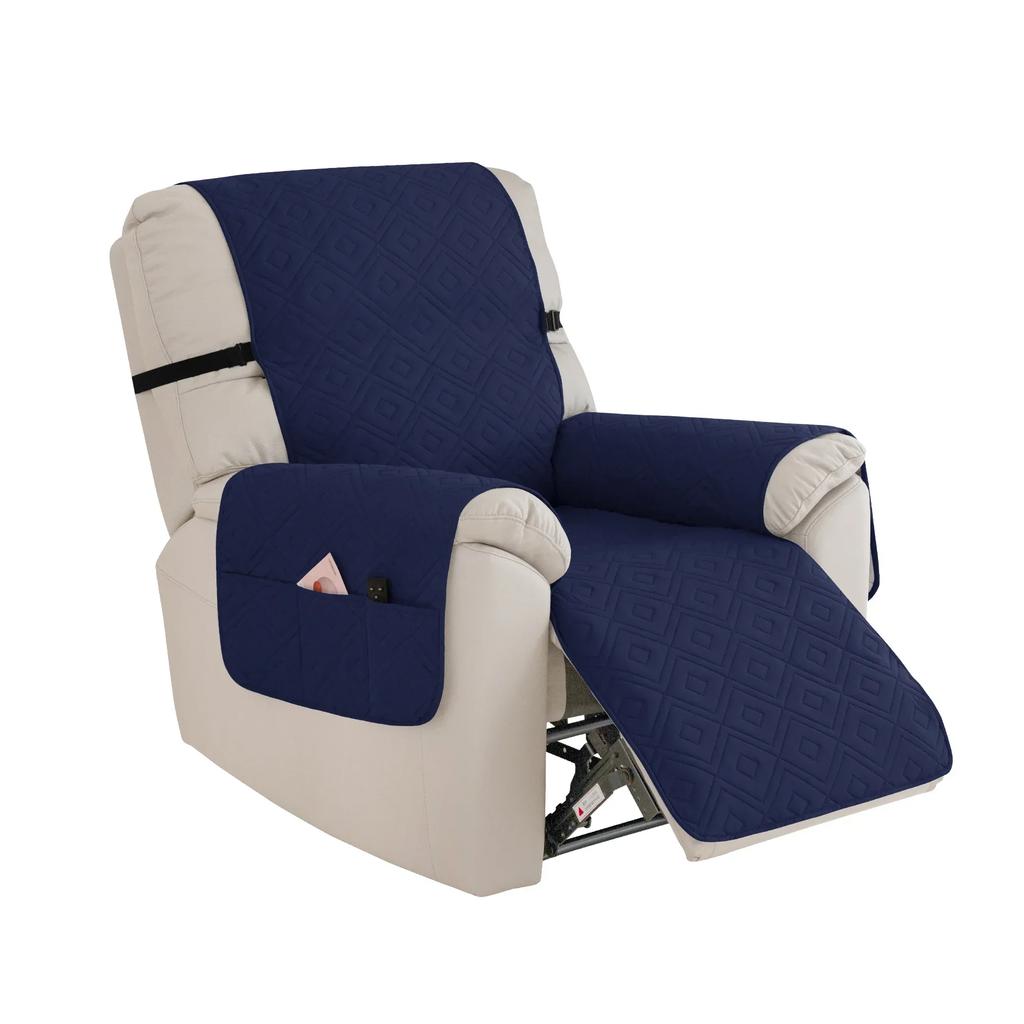 1 Seater Recliner Sofa Cover Anti-Slip Lounge Chair Cover Dog Pets Kid Dustproof Quilted Single Armchair Slipcover Hotel Home