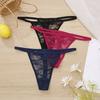Women Panties Lace Butt-uncovered Perspective Flower Embroidery Underwear Spaghetti Strap Hollow Out Low Waist Triangle Shape