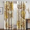 Vintage Floral Fashion Print Curtains, Rod Pocket Curtains, Bedroom, Study, Living Room Decorative Curtains, Can Be Customized
