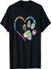 Animal Rescue Shirt Dog Paw Print Tie Dye Rainbow Dog Love, Cute, Men T-shirt