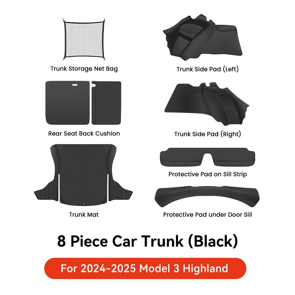 YZ For Tesla Model Y Juniper 2025 New Leather Trunk Mats Fully Surrounded Waterproof Non-Slip Liner Custom Floor Mat Accessories