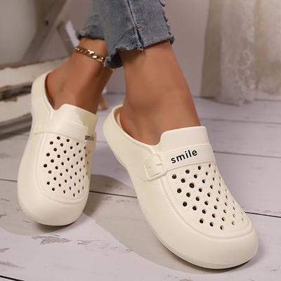 Lucyever Summer Hollow Out Closed Toe Slippers Women Lightweight Soft Sole Casual Sandals Woman Non Slip Beach Flip Flops Female