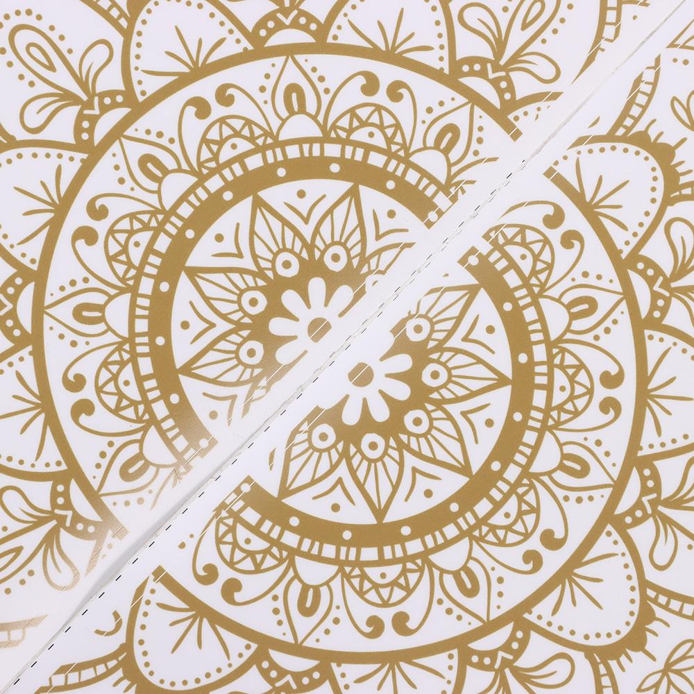 4 ks Zlatá Boho Mandala Samolepka na zeď PVC Samolepky na zeď Dekor Poloviční Mandala Nástěnná nálepka Ložnice