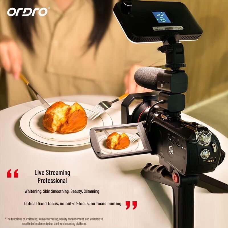 

ORDRO 4K Professional Live Streaming Vlogging Camcorder with 12x Optical Zoom (CN version)