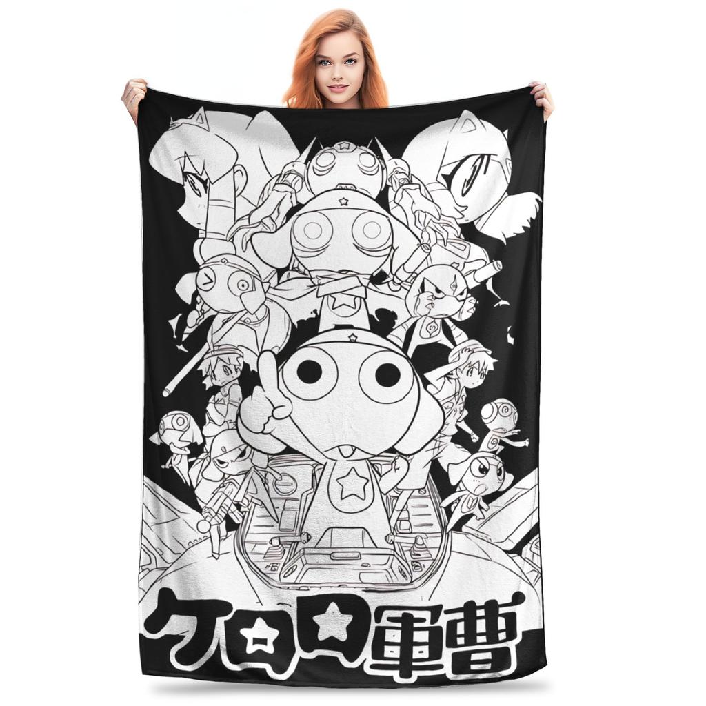 Keroro Manga Blankets Coral Fleece Plush Cozy Soft Throw Blanket for Bedroom Bedding Throws