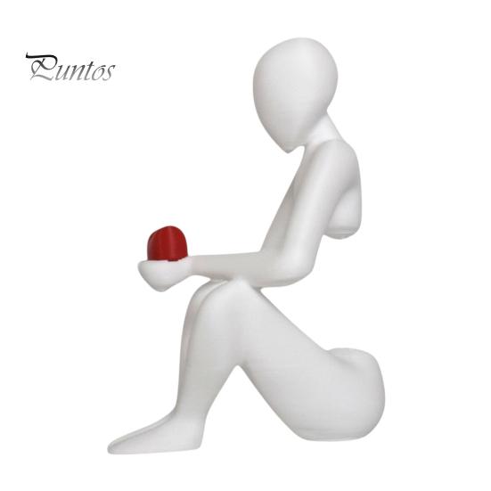 3D Printed Ornament Desktop Ornament, Matte White Hugging Shape Statue, Printing One-Piece Molding Figure, One-piece Figurine Character Holding 8 cm