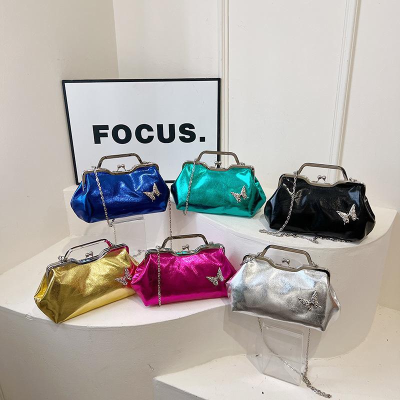 Women's Evening Bag Gold-colored Clutch Shoulder Chain Bag Crossbody Bag Fashion