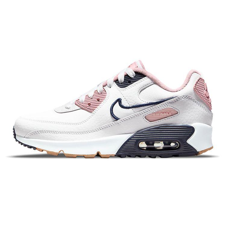 

Nike Air Max 90 Leather SE GS Women s Lifestyle Sneakers White Pink Glaze Chile Red DB0472-100 36.5