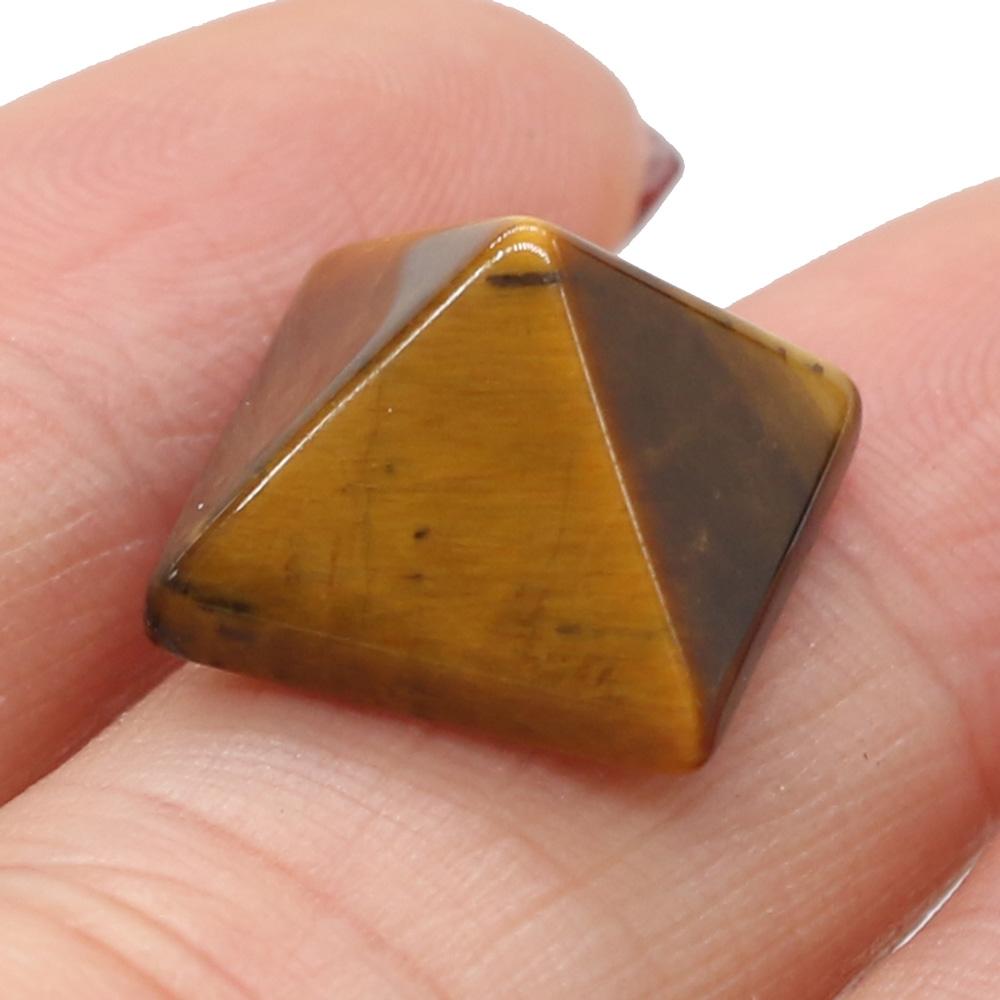 10Pcs Mini Healing Crystal Pyramid Decorative Ornament,Natural Stone with Four Sides Tapered,Reiki Crystal Point Home Decor Jewelry 14x14mm