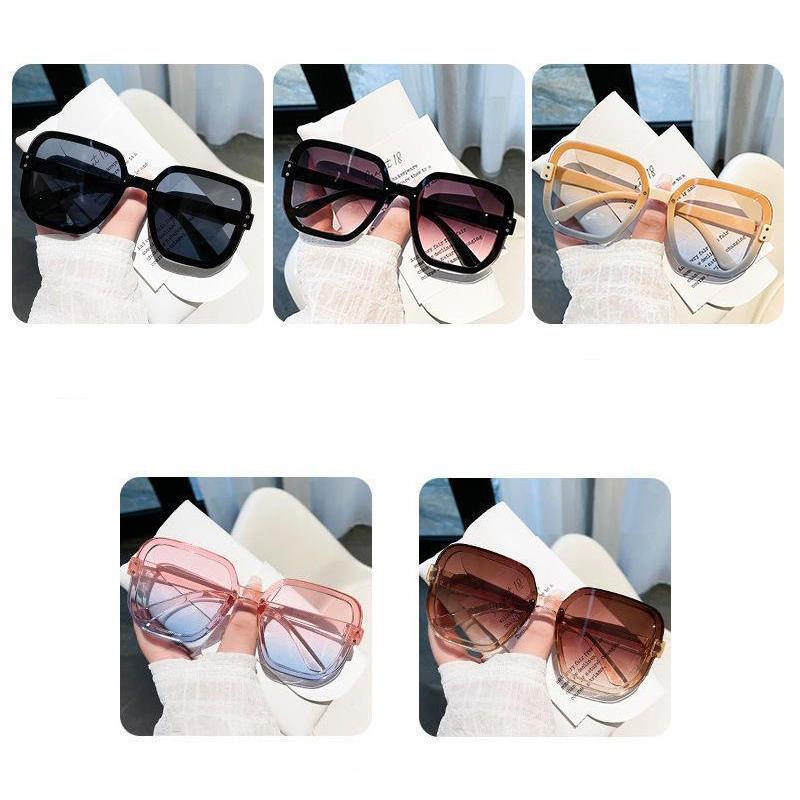 Neue quadratische Reisnagel-Brille mit großem Rahmen, Vintage-Sonnenbrille, Tiktok, gleicher Modetrend, Persönlichkeit, Damen-Sonnenbrille, nicht polarisiert, Modeaccessoire