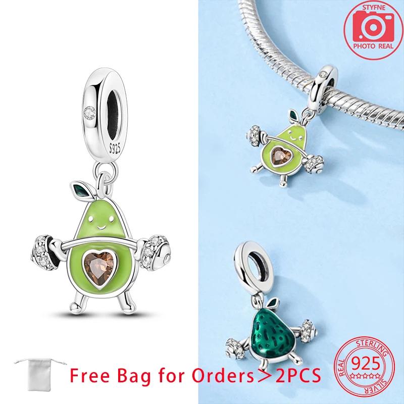 Anniversary Copper Charms Avocado Strawberry Cherry Beads Fit Bracelet Accessories Bead Jewelry Making Jewelry Gift