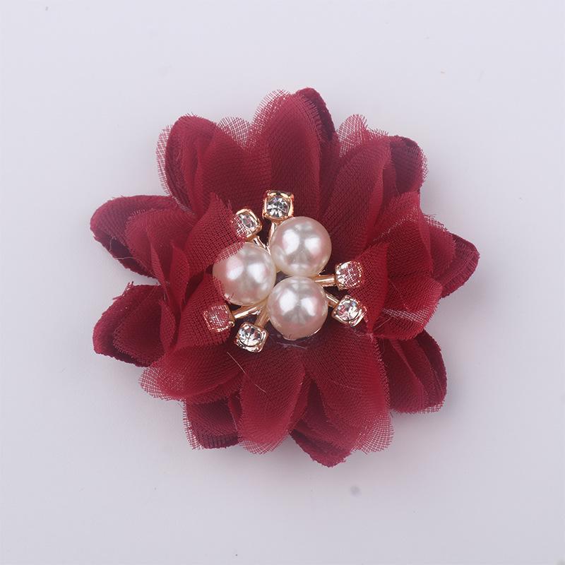Fresh Handmade Pearl Flower Tulle Fabric Headwear for Kids - Realistic Jewelry Accessories