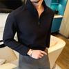 Autumn Winter Men's Thick Fleece Sweatshirts Solid Color Warm Half Zipper Pullover Tops Men Stand Collar Sports Full Sweatshirt