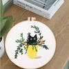 Needle Crafts Cross Stitch Kit Needlework Tools Flowers Embroidery Black Cat Pattern Embroidery Set