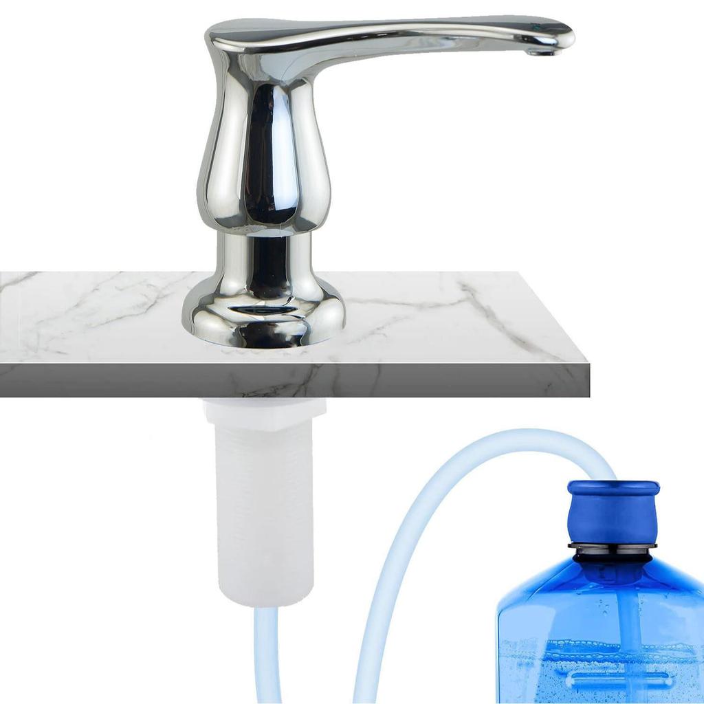 Ręczny dozownik mydła kuchennego z butelką 500 ml i silikonową rurką 120 mm