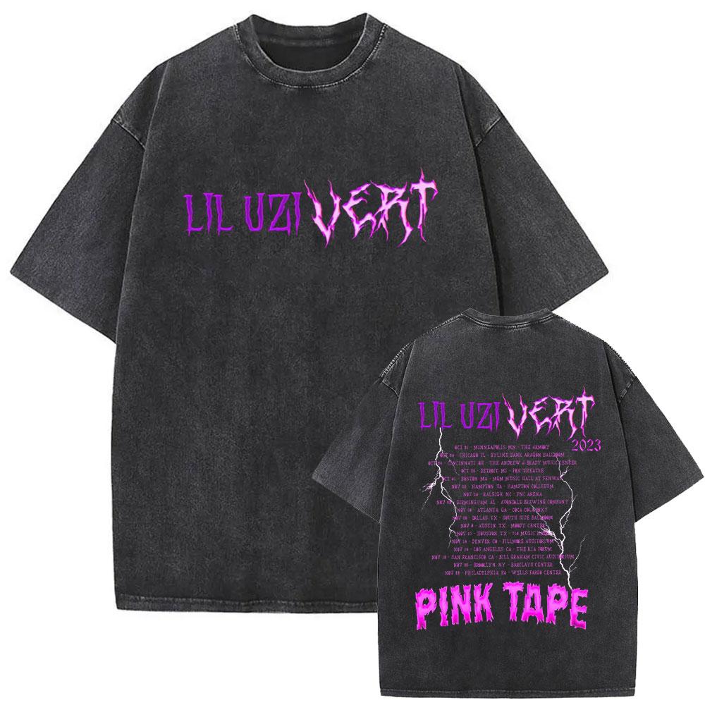 Washed Rapper Lil Uzi Vert Vintage Graphic T Shirts Men Women Hip Hop Short Sleeve Oversized Streetwear Fashion Tshirts Unisex