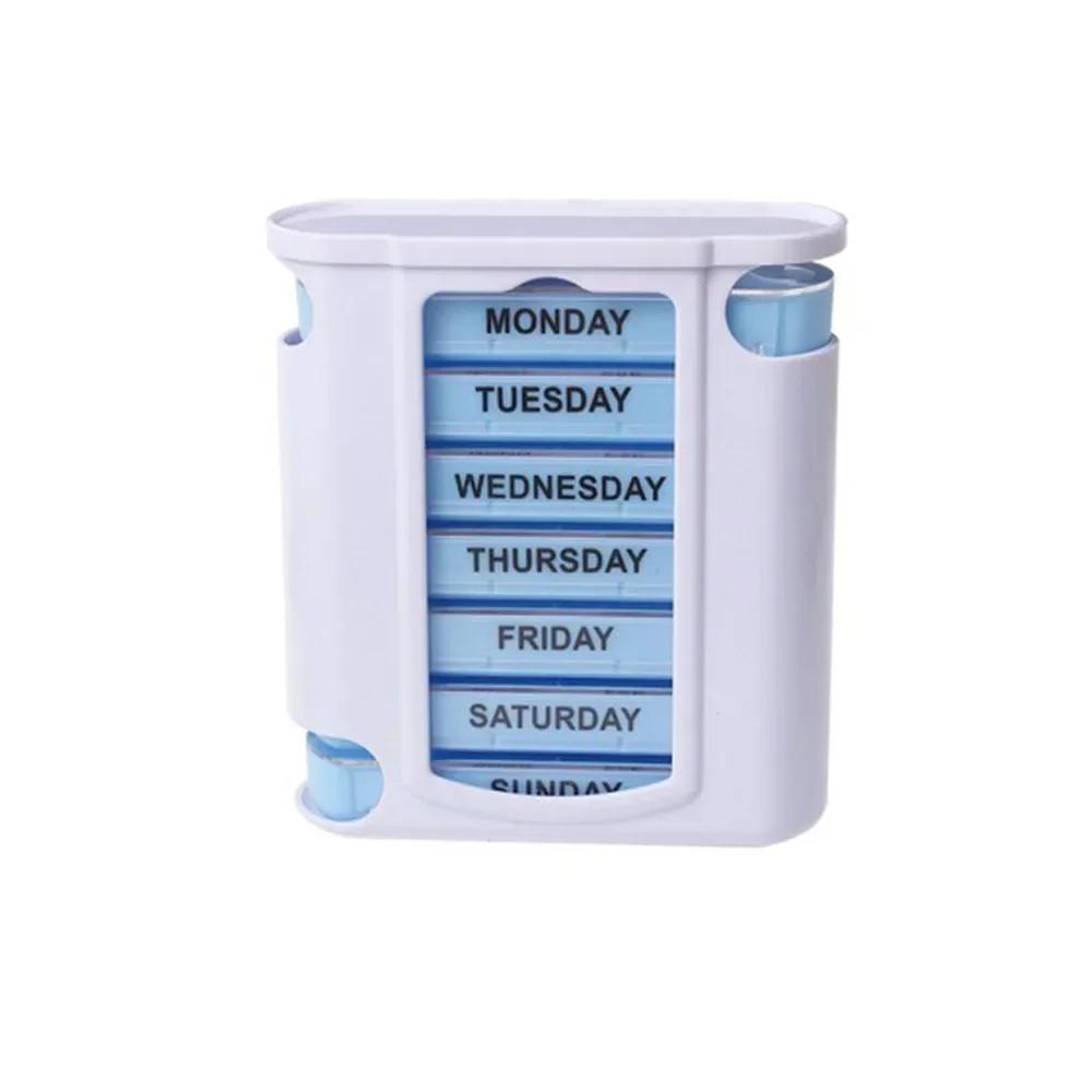 Pill Cases Box Organizer 7 Days 28 Grids 4 Times Portable Travel with Large Compartments for Vitamins Medicine Tablet Fish Oils