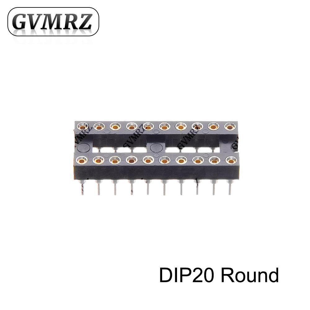 5PCS Round Pin DIP IC Socket Assorted Sizes DIP6 DIP8 DIP14 DIP20 DIP24 Narrow / Wide DIP28 Narrow for PCB DIY Electronics