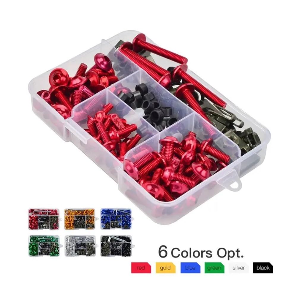 Motorcycle Bolt Screws Suitable for Suzuki GSXR600/1000 GSXS750 GSX250R Motorcycle Complete Fairing Bolt Kit Screw Nut Set (Green)