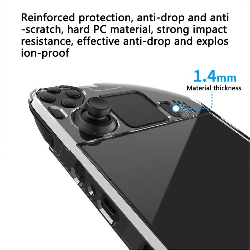 Split Crystal Protective Case Transparent Gamepad Cover Console Hard Shell Compatible For Steam Deck