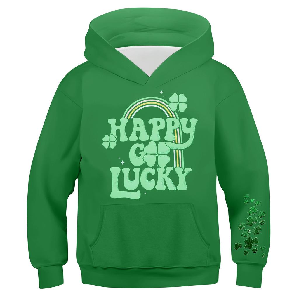 Boys Casual Fashion Long Sleeve Hooded Pocket Sweatshirt