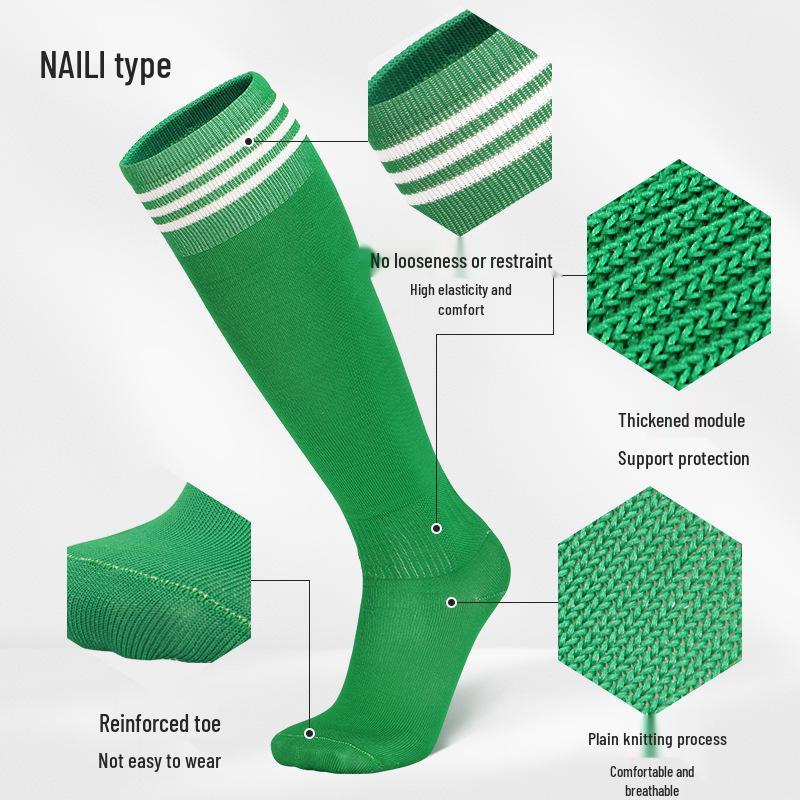 Striped Thigh-High Football Socks for Children & Adults - Lightweight, Professional Sports Socks