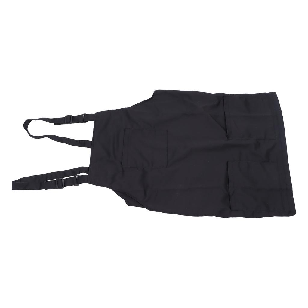 Küchenschürze Schwarze Schürze Polyester Taschen Verstellbarer Riemen Unisex Schürze für Zuhause Gewerblich Café Restaurants