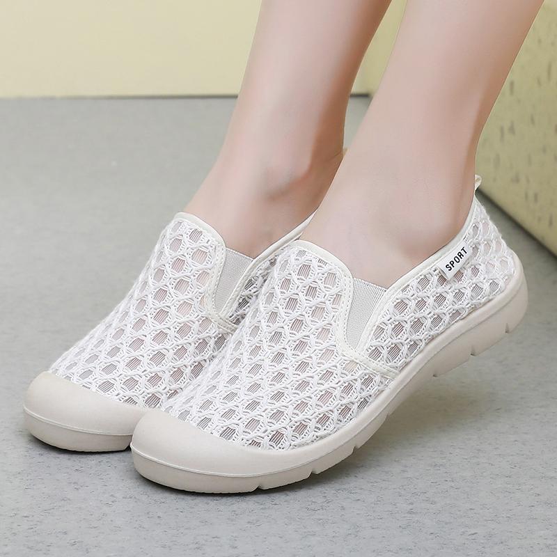 

New summer mom shoes plus size women shoes breathable mesh shoes casual shoes comfortable walking shoes 35 сірий