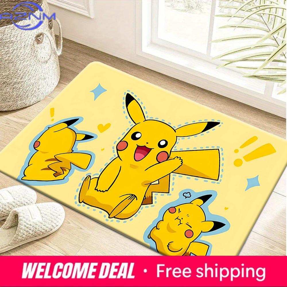 Cute Pikachu Multi-Poses Print Non-Slip Doormat Floor Mat 40cm x 60cm