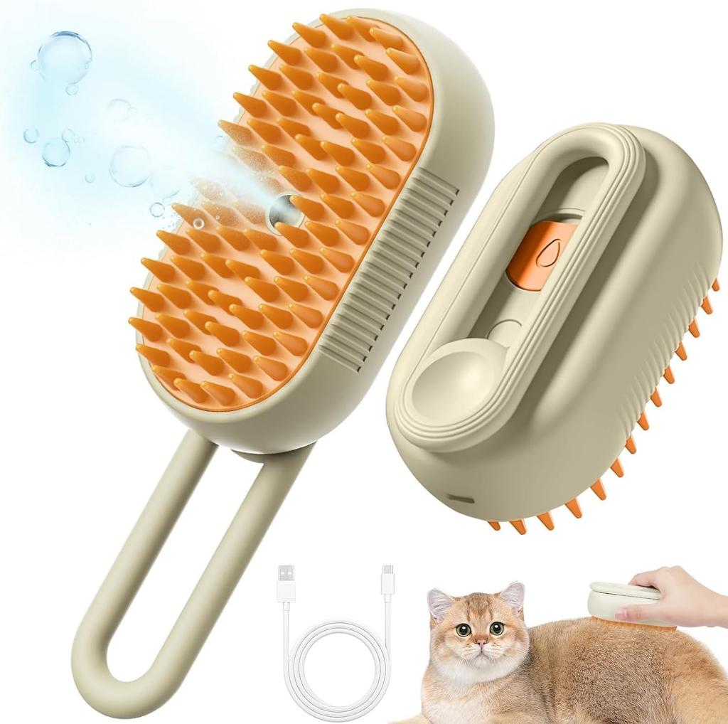 Ylfcly 2024 New Pet Steaming Cat Pet Brush for Hair USB Slicker Cat Dog Pet Grooming Brush for Long and Short Cat Dog Unisex Brush Brush, Dogs,