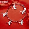 925 Sterling Silver Dragonfly Pendant Bracelet Fashion Gift Jewelry