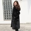 Imitation Rex Rabbit Hair Imitation Fur Jacket Women's Autumn and Winter Imitation Mink Hair Coat Medium and Long Thickened Large Size Hooded