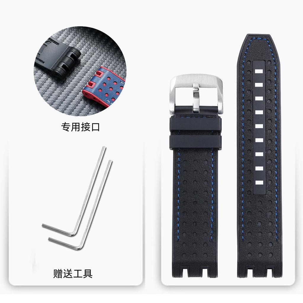 For Tissot T-sport Racing T115.417 Moto GP Cowhide Rubber Watch Strap - Premium Replacement Band for Men & Women, Racing Style