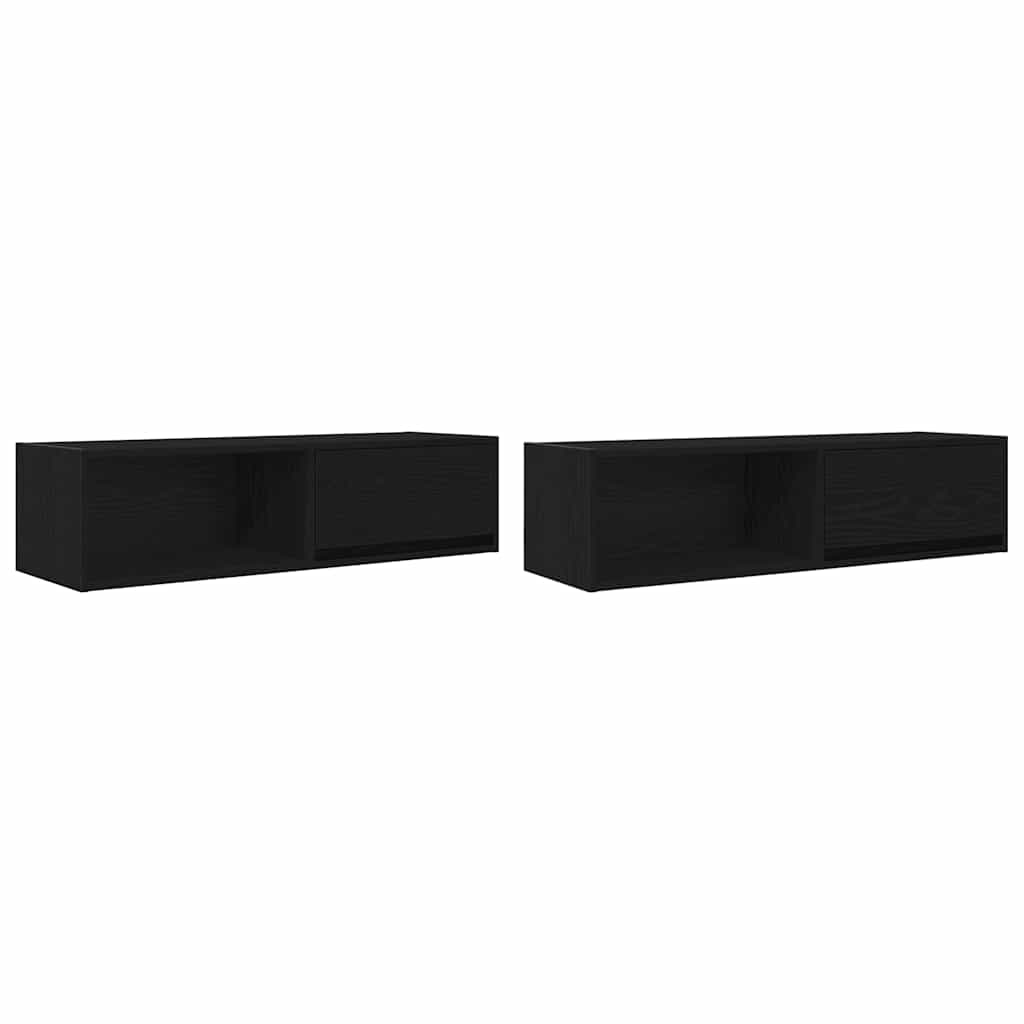 TV Cabinets 2 pcs Black Oak Effect 100 x 31 x 25.5 cm