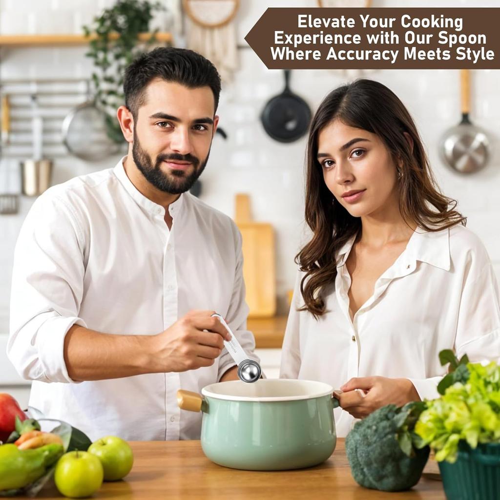 2pcs 1 Teaspoon(1/3 tbsp | 5 ml | 5 cc | 1/6 oz) Measuring Spoons, 18/8 Food Grade Stainless Steel, More Corrosion Resistant, Wide Handle Anti-Shake