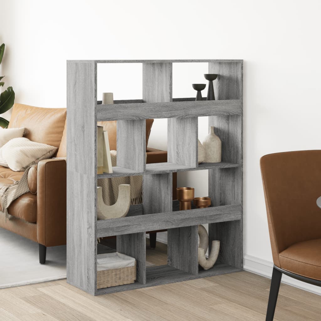 Room Divider Gray Sonoma 100 x 33 x 125.5 cm Engineered Wood