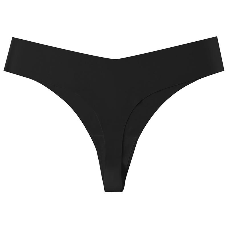 

Low-Waist Ice Silk Seamless Cotton Crotch Breathable T-Shape Plus Size Women’s Thong Medium