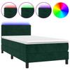 Vidaxl Łóżko Kontynentalne Z Materacem I Led Zielony Aksamit 80X200 Cm