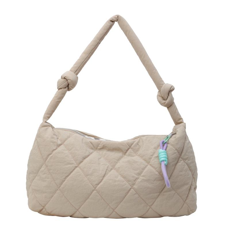 Casual Big Bag New Fashion Rhombus Embroidery Thread Shoulder Bag Women's Large-capacity Class Commuter Messenger Bag