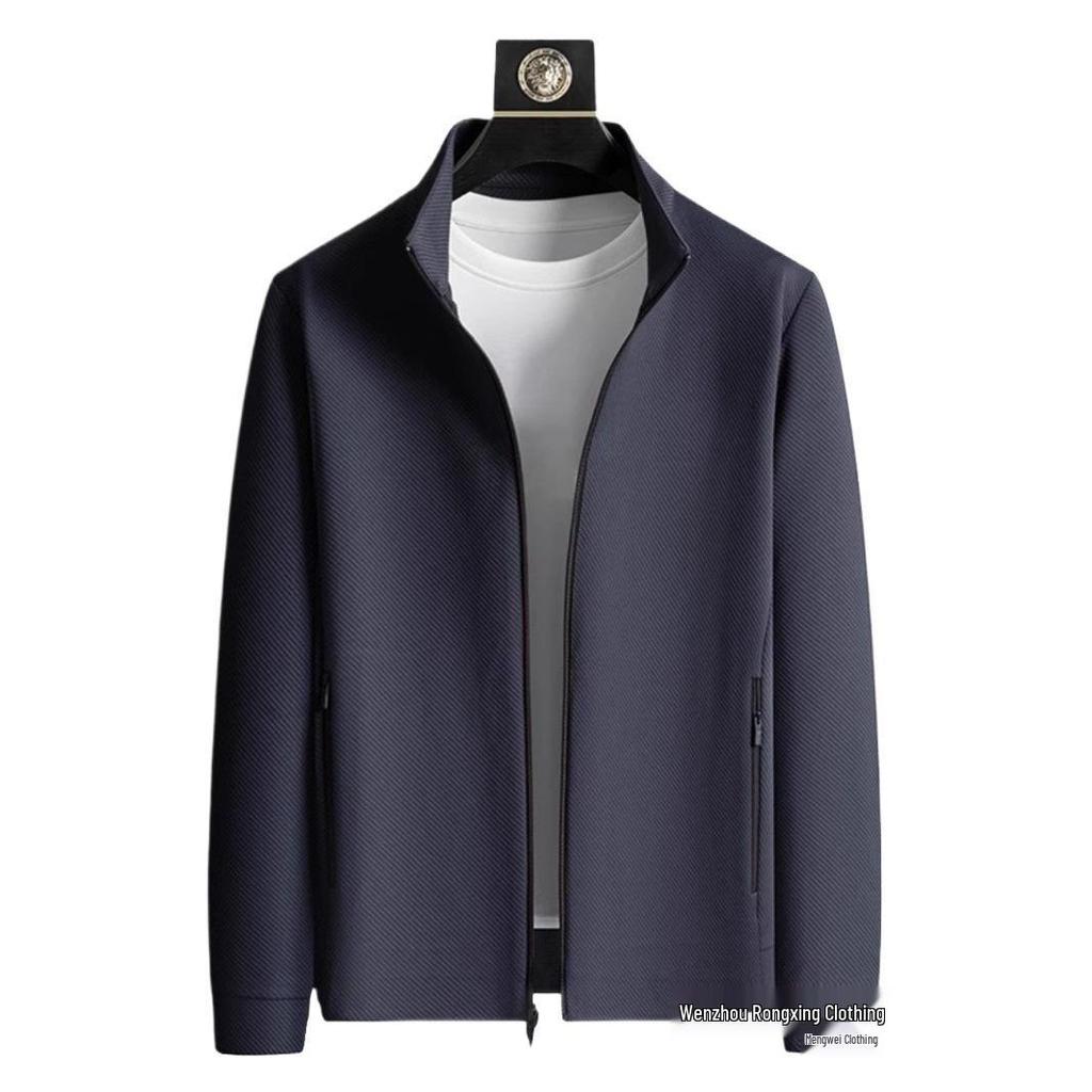 Pánské lehce luxusní sportovní oblečení 2025 - Podzimní bunda a kalhoty dvoudílná sada, Černá