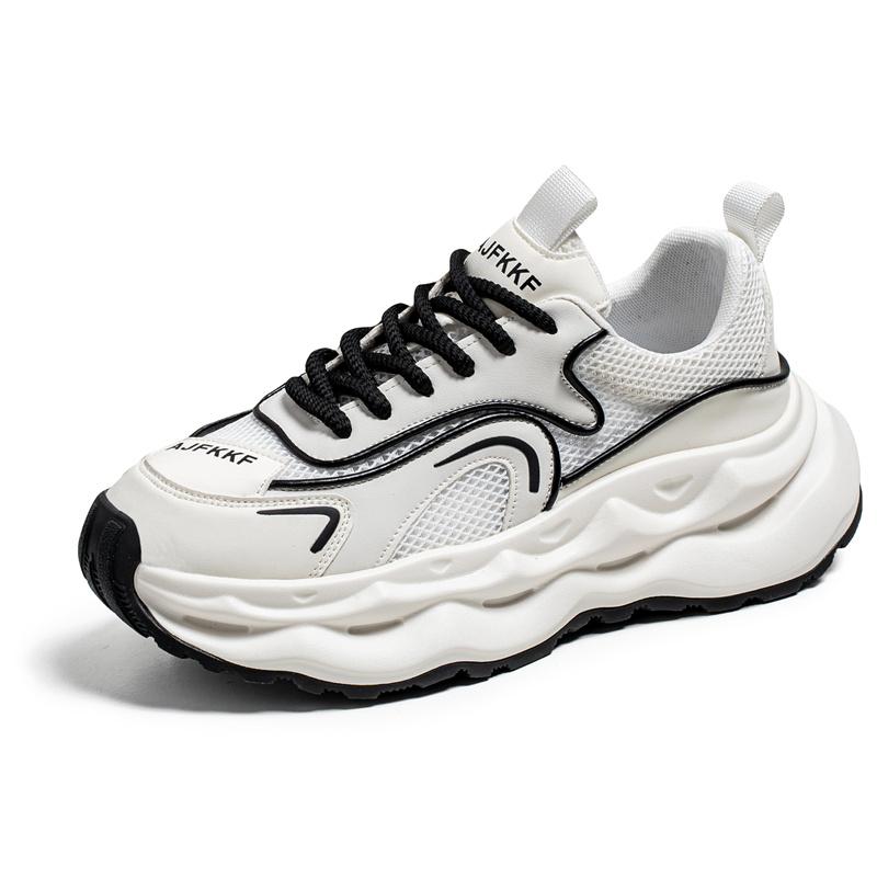 White Yellow Fashion Sneakers for Men Comfort Mesh Casual Sneakers Men Lace-up Platform Shoes Trainers Men Zapatillas De Hombre