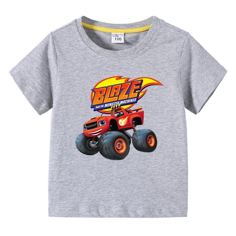 2023 Kids' Cross-border Summer Short-Sleeve Cartoon Car T-shirt
