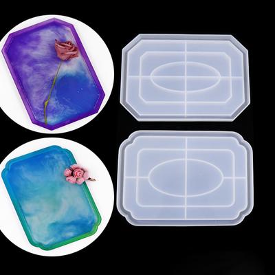 DIY Round Tray Silicone Mold for Resin Tea Plate Coaster Mould Plaster Crystal Crafts Making Tools Home Office Decoration